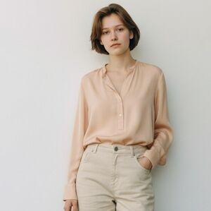 Vince Mulberry SILK Cream Blouse